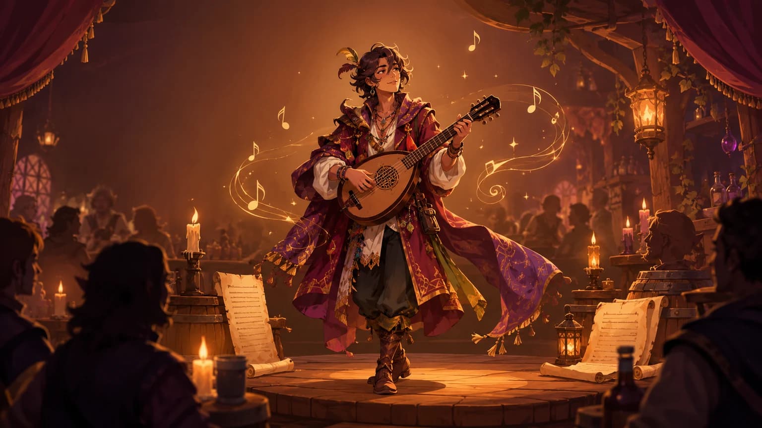 A collection of 80+ bard names for D&D and fantasy: musical male and female ideas, plus tavern, court, wandering, comic, and tragic performers.
