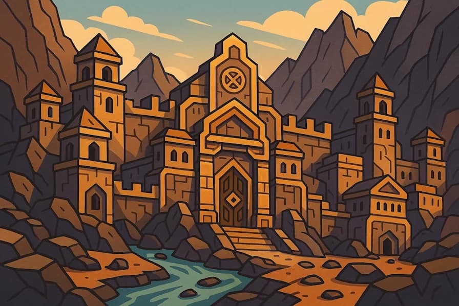 Generate mighty names for underground dwarven strongholds carved from mountain stone.