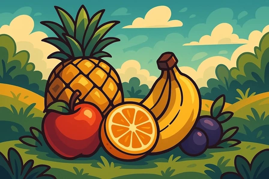 Generate names for sweet and nutritious fruits from orchards and gardens.
