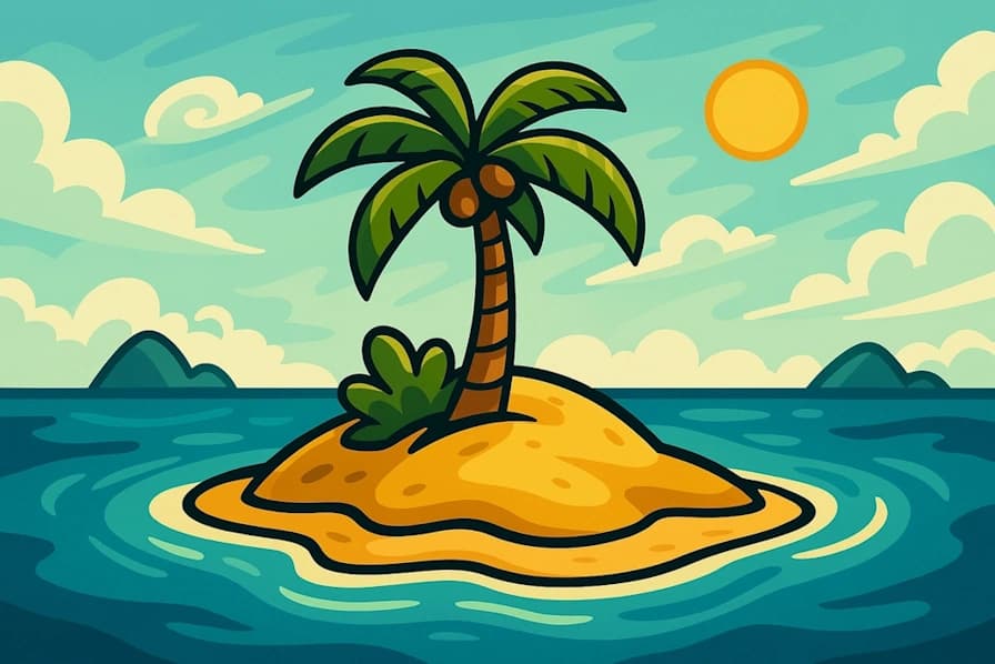 Generate exotic names for tropical islands and remote land masses surrounded by water.