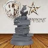 AUSPDICE Reading Dragon Miniature for Tabletop RPG Games, Unpainted Resin Figurine, Perfect for DND, Dungeon Masters, Fantasy Collectors, and RPG Gifts–AS20