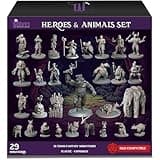 Wildspire Heroes, NPC Animal Companions & Troll King for DND Miniatures Bulk 28mm-32mm Unpainted Paintable Dungeons and Dragons Minis Pathfinder Figures for Fantasy Tabletop Roleplaying Games like D&D