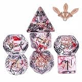 UDIXI Polyhedral Dice Set D&D, 7-Die Resin DND Dice Set Dagger Design for Role Playing Games as RPG Tabletop Games (Rogue)