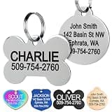 GoTags Stainless Steel Personalized Pet ID Tag (Dog Bone)