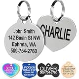 GoTags Stainless Steel Personalized Pet ID Tag (Round)