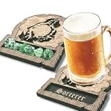 Dungeons and Dragons Dice Tray Coaster - DND Accessories - D&D Game Room Decor - Cute Wood Drink Coasters - Dungeons and Dragons Starter Set Gift - DND Miniatures Dice Tower - Set of 1 Sorcerer Class