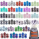 10 Sets Random Assortment Polyhedral RPG Mini Dice (70pcs),Surprise Mystery Mini Dice Set,10mm Mini DND Magic The Gathering Dice Set for MTG,RPG,D&D Dungeons and Dragons Role Playing Game