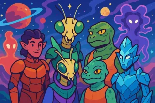 Generate unique alien race names for sci-fi stories, games, and worldbuilding projects. From humanoid civilizations to energy beings.