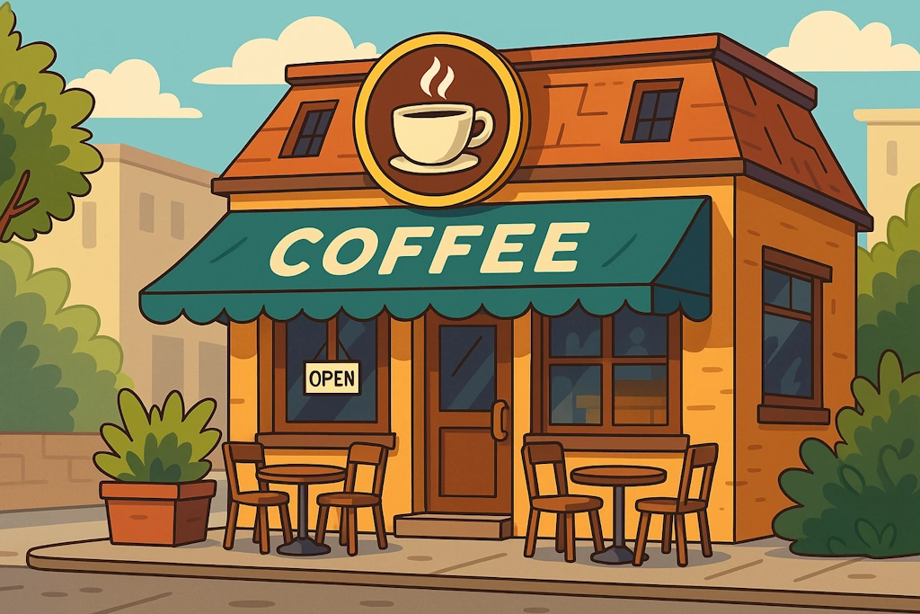Generate creative and authentic cafe business names combining traditional coffee house elements with modern style.