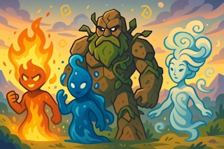 Generate names for elemental beings, inspired by classical elements and natural forces.