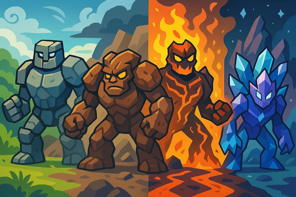 Generate names for golems, the mystical constructs animated by ancient magic and sacred rituals.