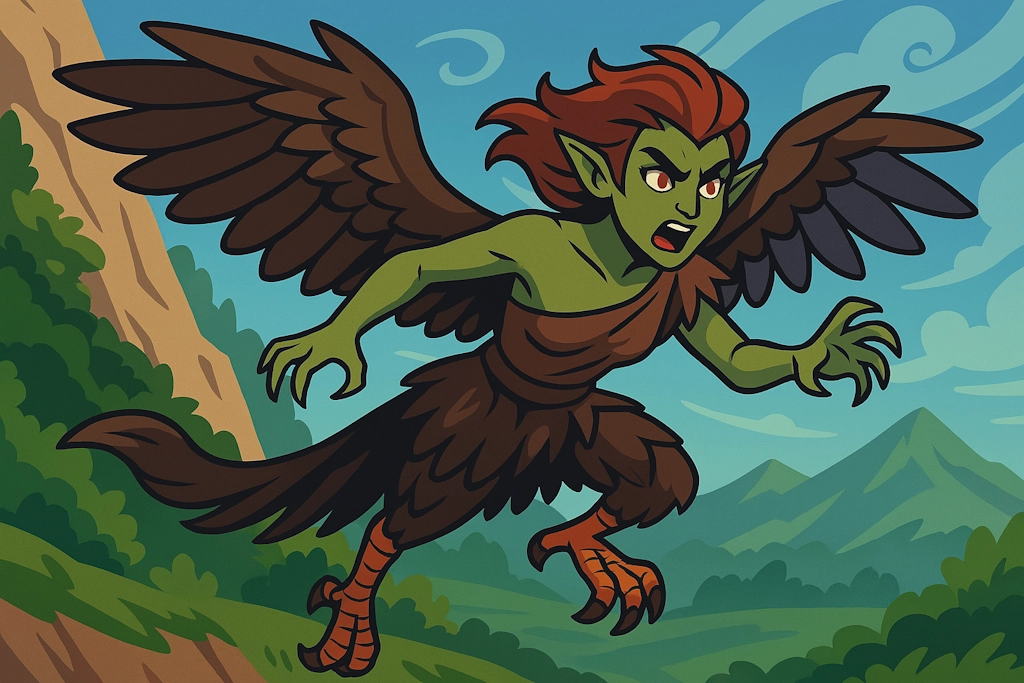 Generate names for harpies, the fierce wind spirits from Greek mythology with the features of both women and birds.