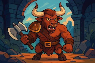 Generate mythological Minotaur names inspired by ancient Greek mythology and the legendary labyrinth of Crete.