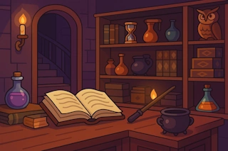 Generate names for magical locations from the Harry Potter universe, including streets, shops, and grand estates.