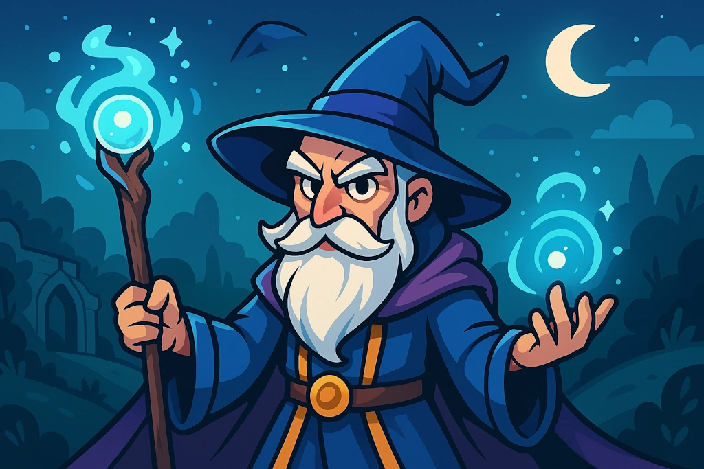 Generate names for scholarly wizards who master arcane magic through dedicated study and research.
