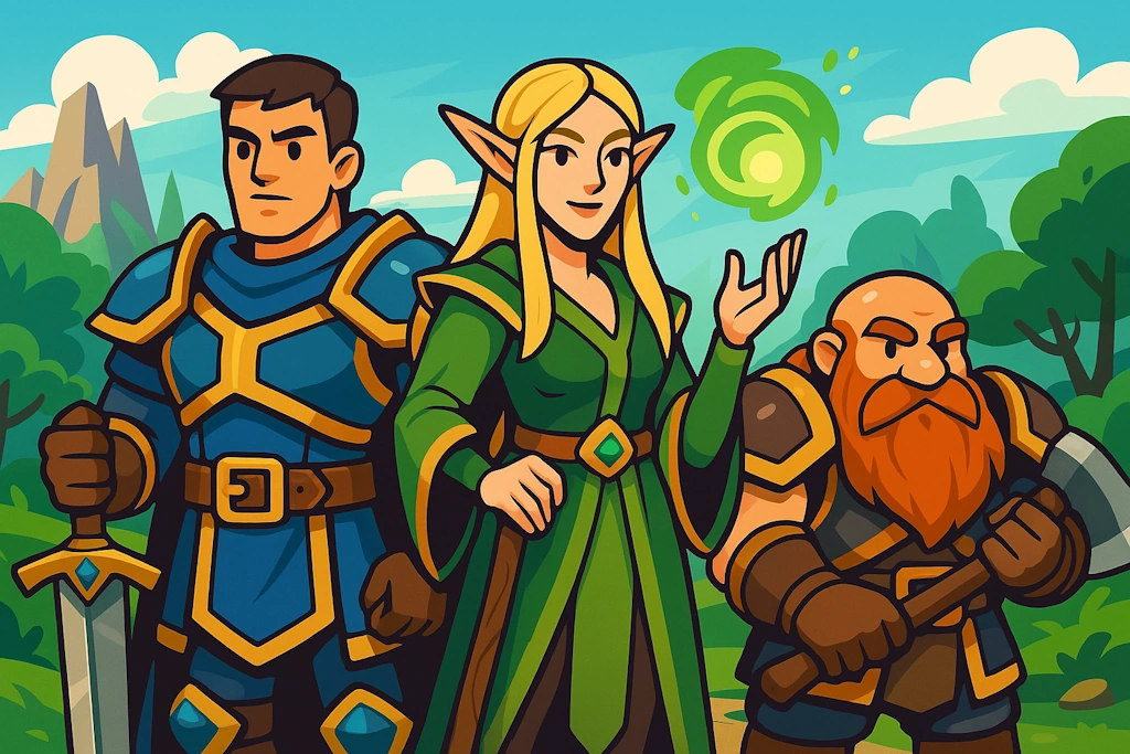 Generate authentic World of Warcraft Alliance character names for different races including Humans, High Elves, Night Elves, and Dwarves.